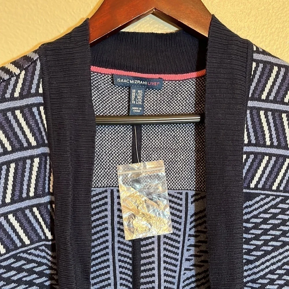 ISAAC Mizrahi Live Cardigan Open Front Sweater Size M/L